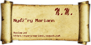 Nyáry Mariann névjegykártya