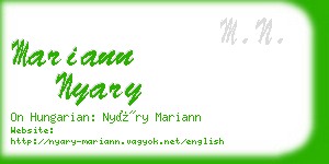 mariann nyary business card